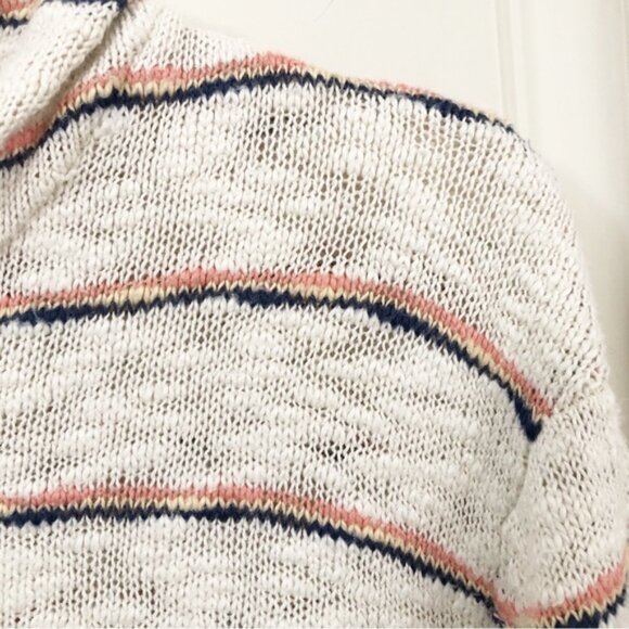 Faherty | Striped Henley Sweater Hoodie Coastal Beach Surfer Large - Picture 4 of 13